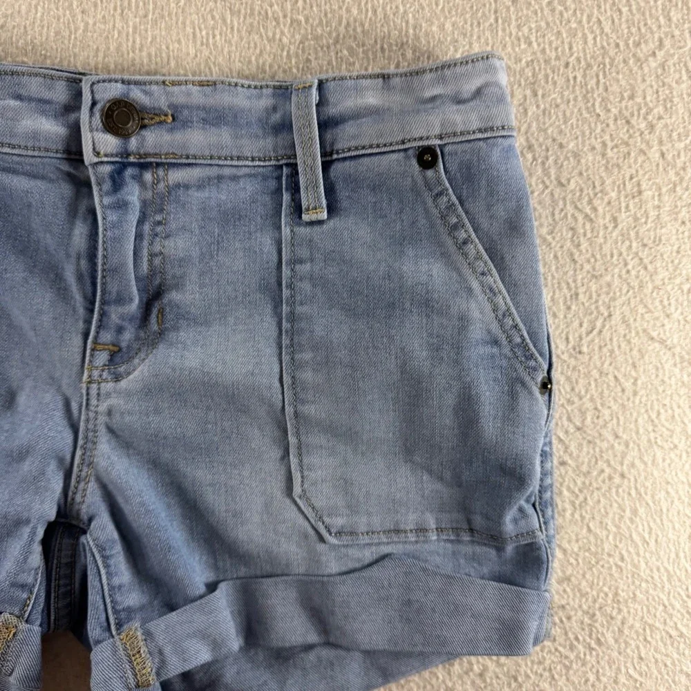 Gap Denim Shorts Womens 4 27 Light Blue Excellent High Rise Raw Hem Stretch